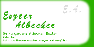 eszter albecker business card